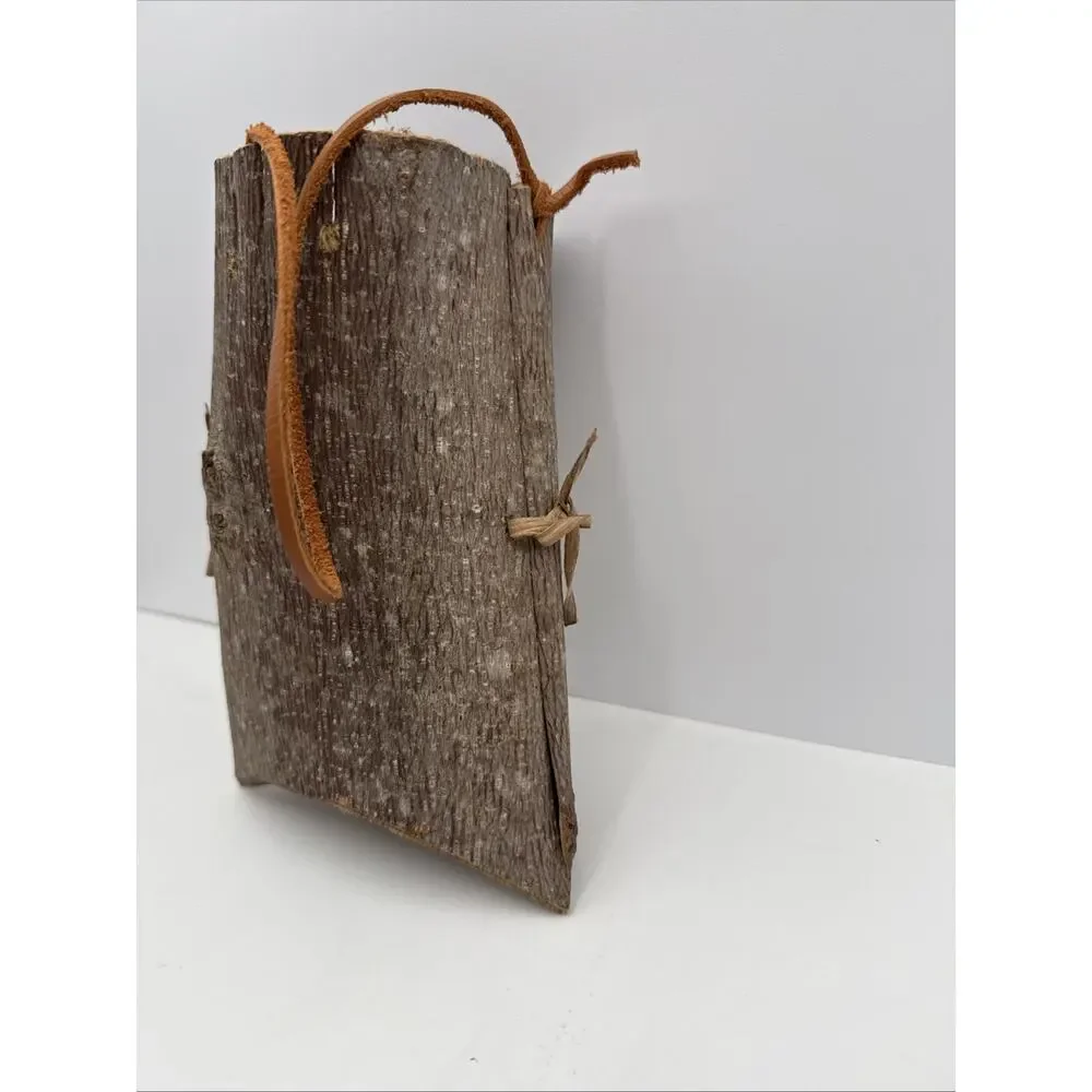 Rustic‎ Primitive Native Appalachian Ethnic Tree Bark Berry Gathering Basket 8x6